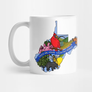 West Virginia State Symbols Art Mug